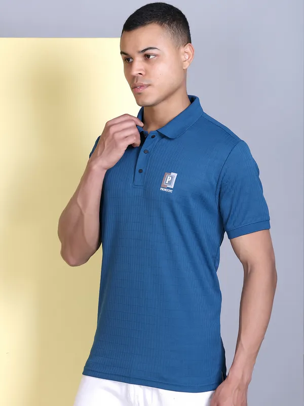 Blue_Polyester_Solid_T-Shirt_For_Men