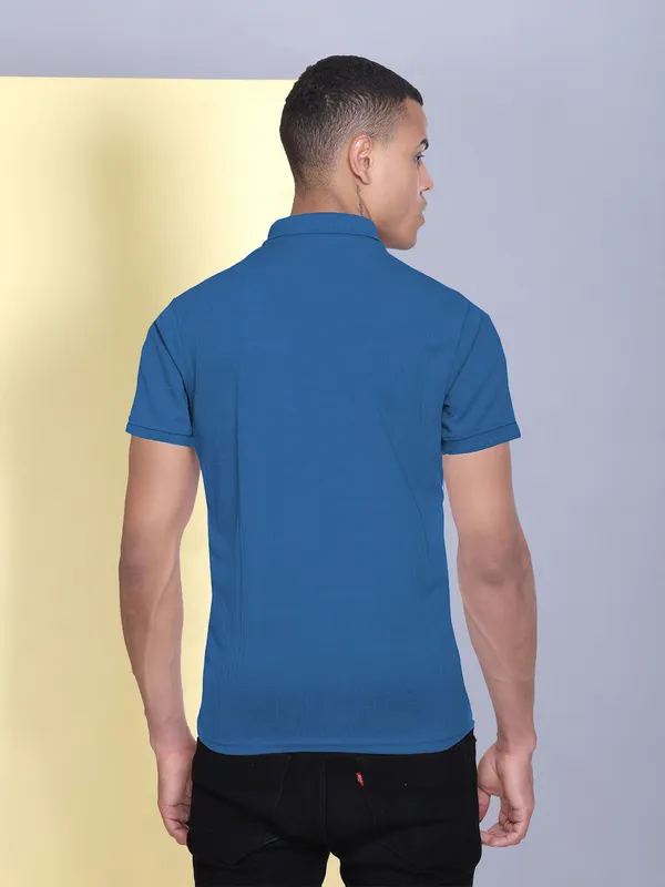 Blue_Polyester_Solid_T-Shirt_For_Men