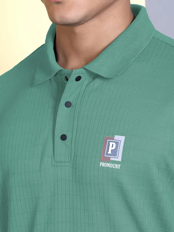 Dark_Green_Polyester_Solid_T-Shirt_For_Men
