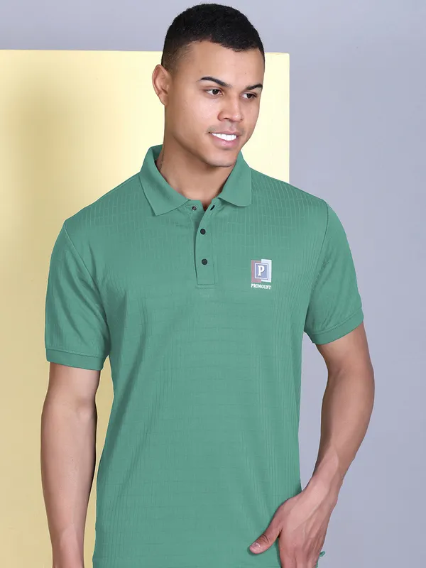 Dark_Green_Polyester_Solid_T-Shirt_For_Men