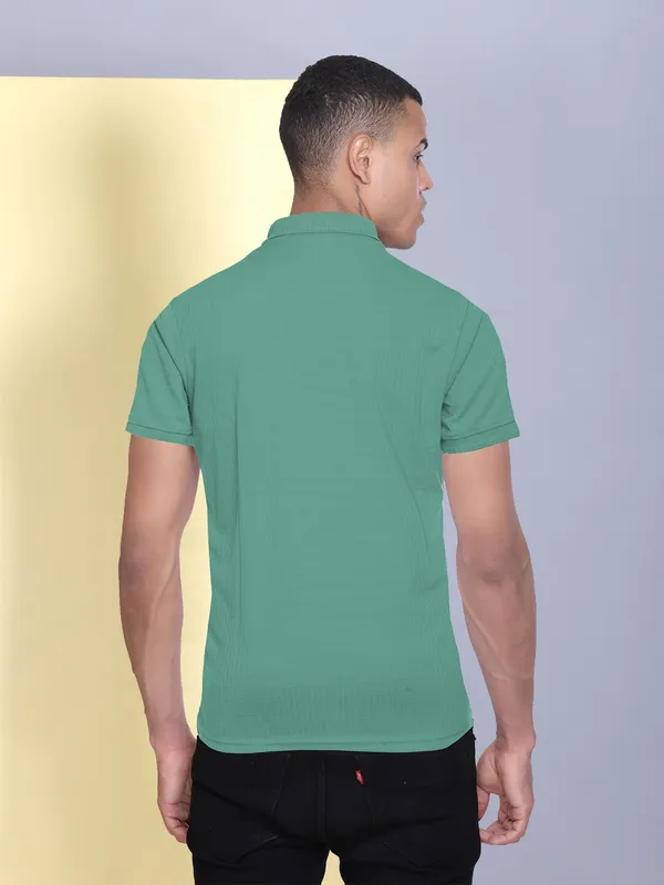 Dark_Green_Polyester_Solid_T-Shirt_For_Men
