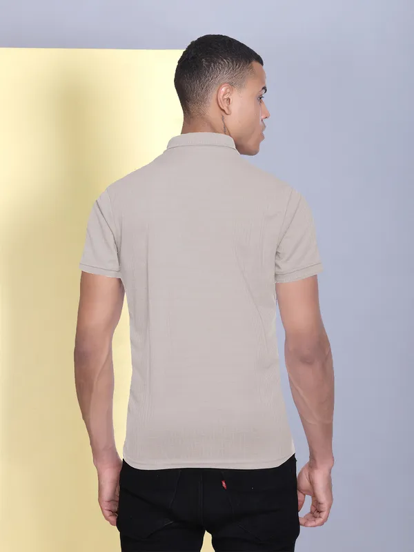 Beige_Polyester_Solid_T-Shirt_For_Men