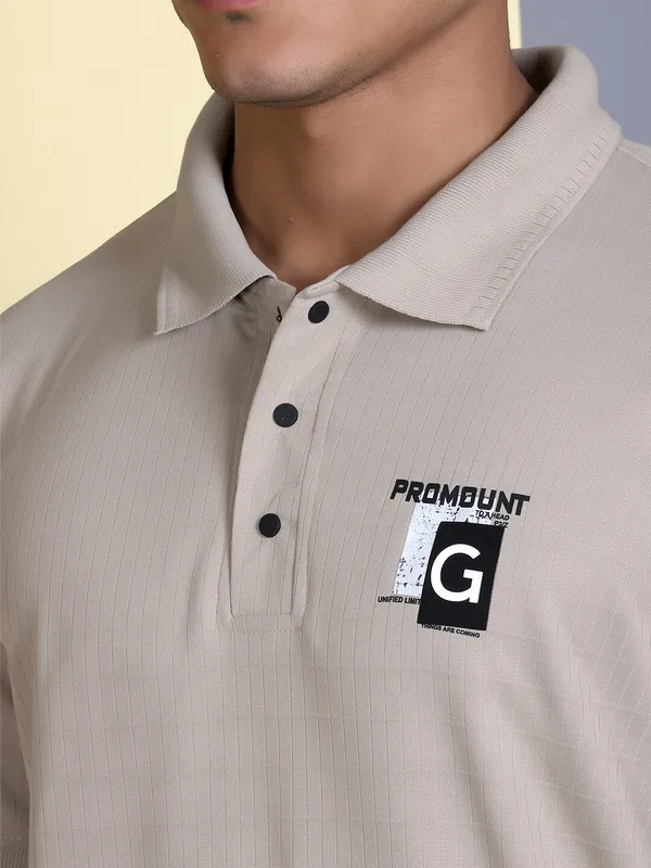 Beige_Polyester_Solid_T-Shirt_For_Men