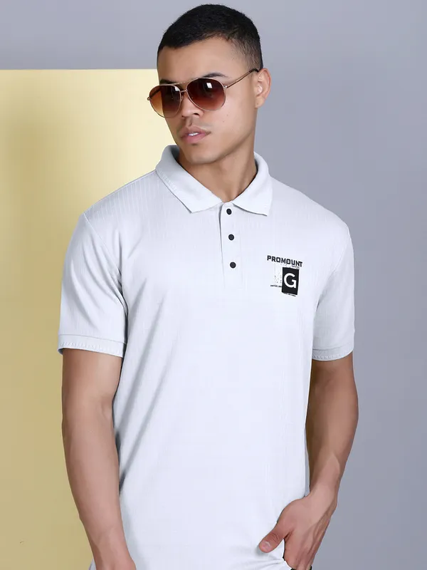 White_Polyester_Solid_T-Shirt_For_Men