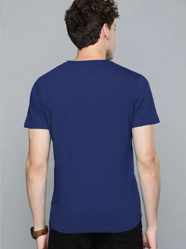 Blue_Polyester_Solid_T-Shirt_For_Men