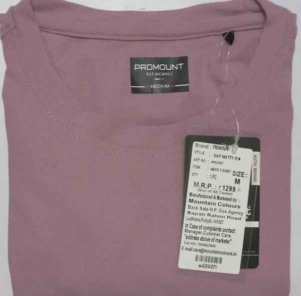 Pink_Polyester_Solid_T-Shirt_For_Men