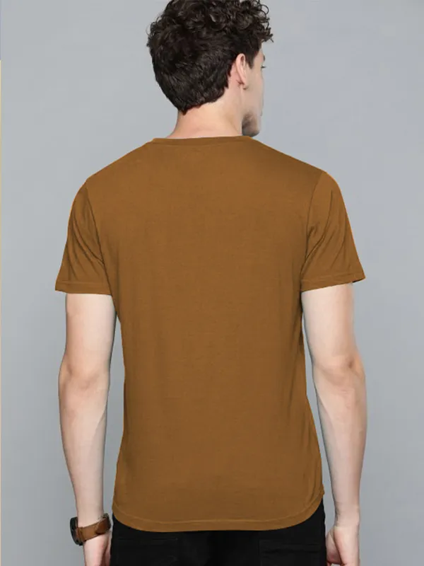 Brown_Polyester_Solid_T-Shirt_For_Men