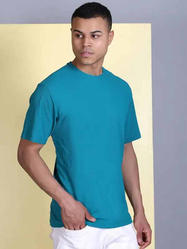 Dark_Blue_Polyester_Solid_T-Shirt_For_Men