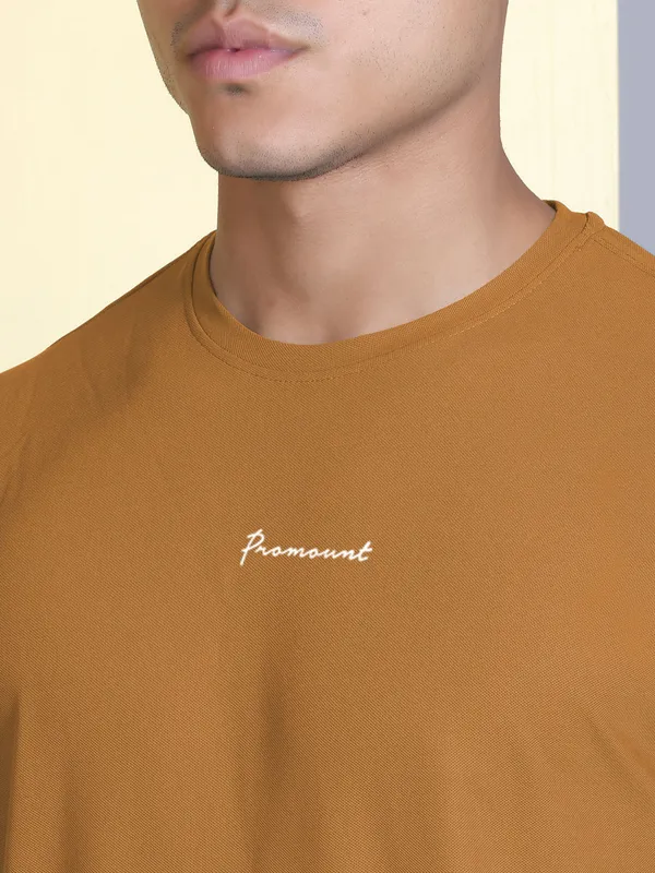 Brown_Polyester_Solid_T-Shirt_For_Men