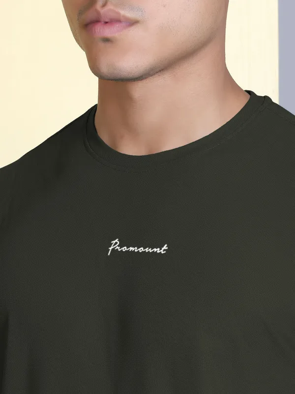 Dark_Green_Polyester_Solid_T-Shirt_For_Men