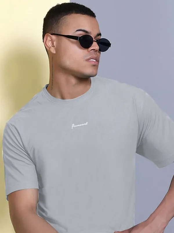 Grey_Polyester_Solid_T-Shirt_For_Men