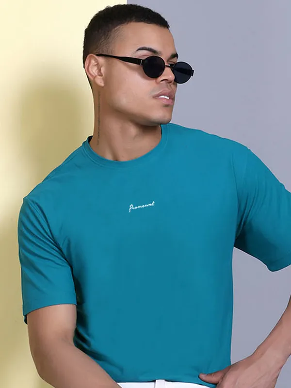 Light_Blue_Polyester_Solid_T-Shirt_For_Men