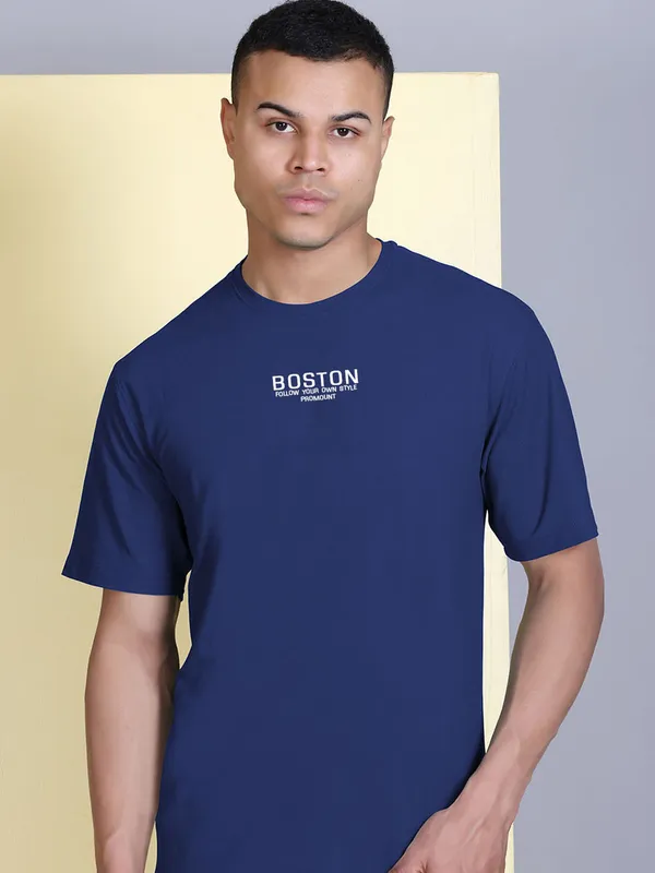 Blue_Polyester_Solid_T-Shirt_For_Men