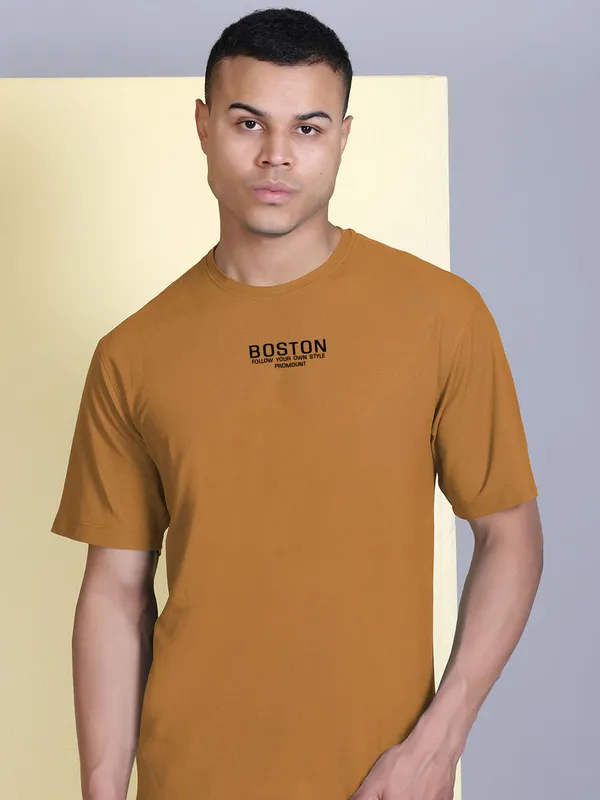 Brown_Polyester_Solid_T-Shirt_For_Men