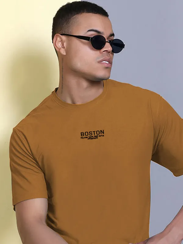 Brown_Polyester_Solid_T-Shirt_For_Men