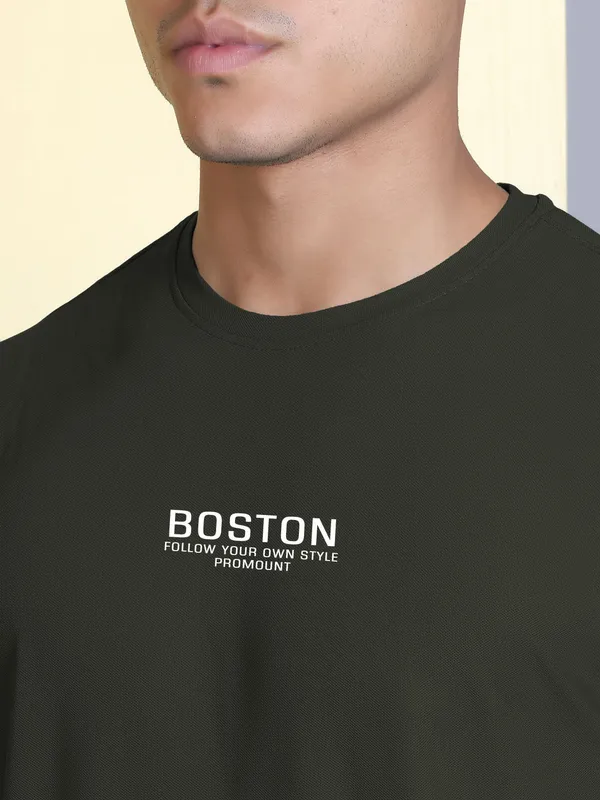 Dark_Green_Polyester_Solid_T-Shirt_For_Men