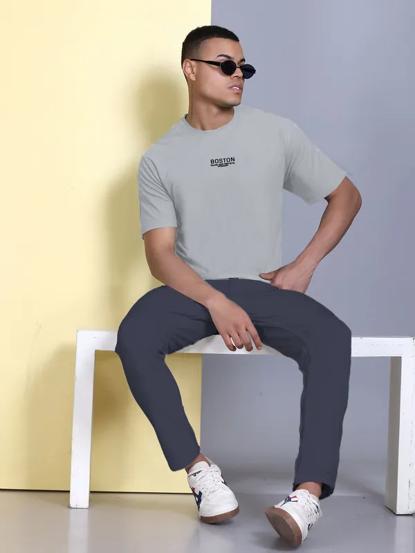 Grey_Polyester_Solid_T-Shirt_For_Men