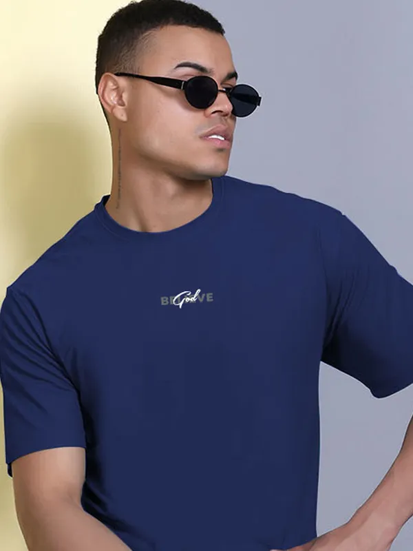 Blue_Polyester_Solid_T-Shirt_For_Men