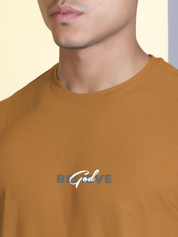 Brown_Polyester_Solid_T-Shirt_For_Men