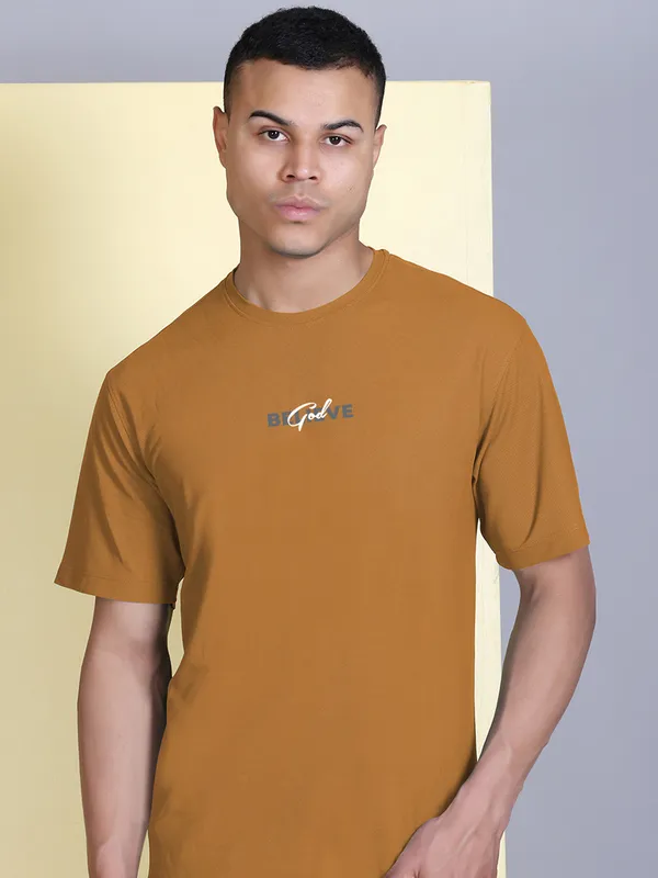 Brown_Polyester_Solid_T-Shirt_For_Men