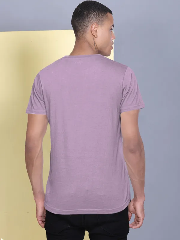 Pink_Polyester_Solid_T-Shirt_For_Men