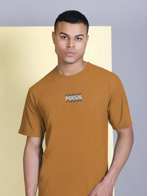 Brown_Polyester_Solid_T-Shirt_For_Men