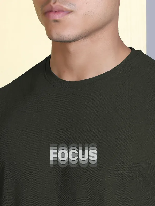 Green_Polyester_Solid_T-Shirt_For_Men