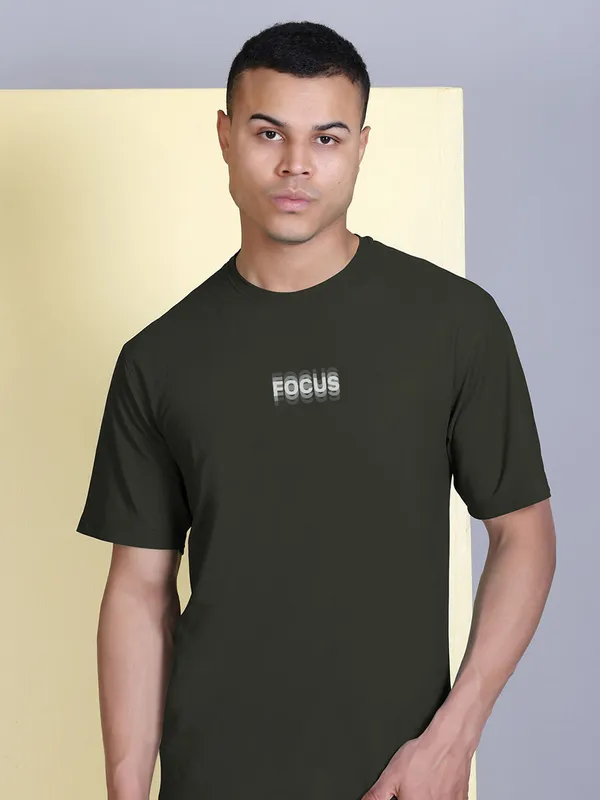 Green_Polyester_Solid_T-Shirt_For_Men