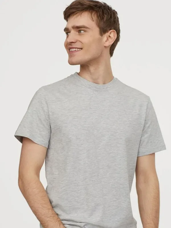 Grey_Polyester_Solid_T-Shirt_For_Men