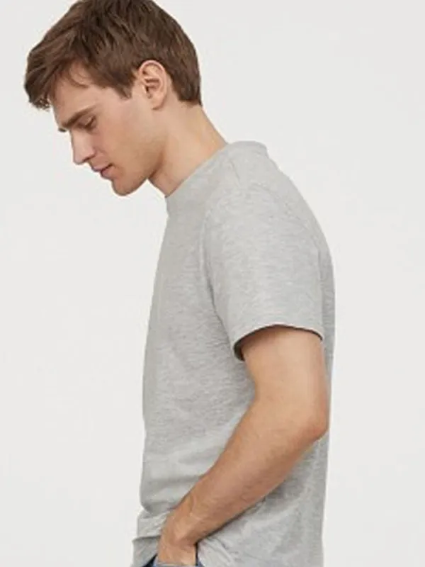 Grey_Polyester_Solid_T-Shirt_For_Men