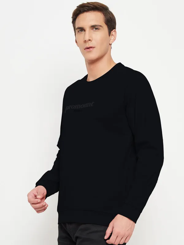 Black_Cotton_Blend_Printed_Full_Sleeve_Round_Neck_Sweatshirt_For_Men
