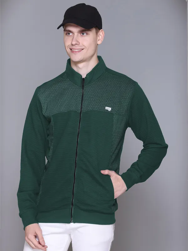 Green_Cotton_Blend_Solid_Full_Sleeve_High_Neck_Sweatshirt_For_Men