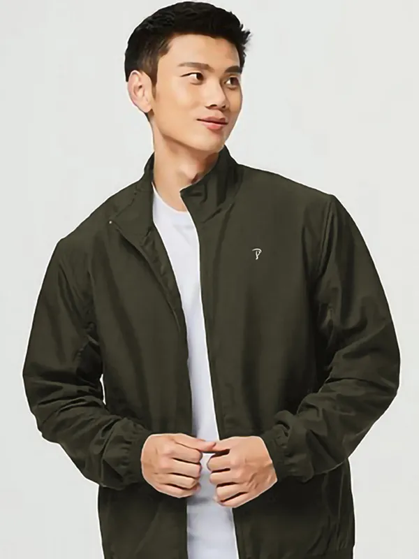 Green_Polyester_Solid_Jacket_For_Men