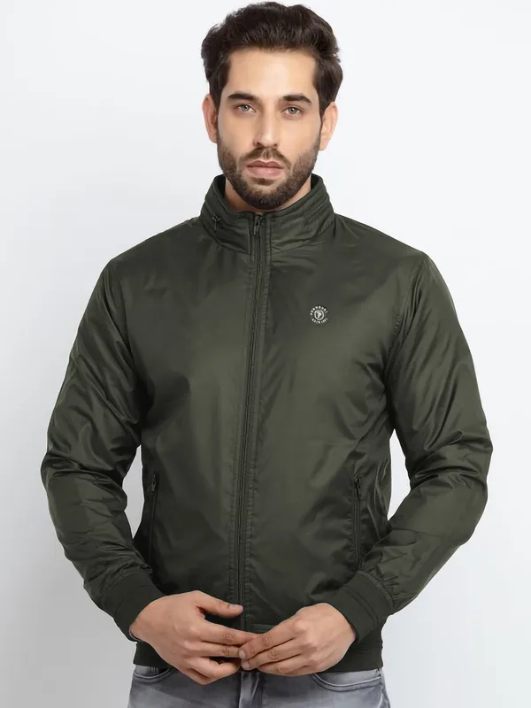 Green_Polyester_Solid_Jacket_For_Men