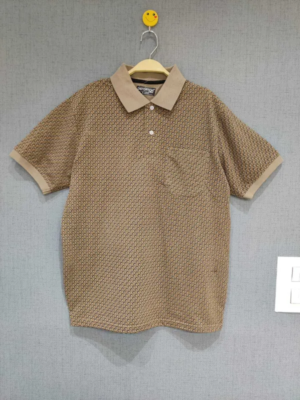 Beige_Polycotton_Printed_T-Shirt_For_Men