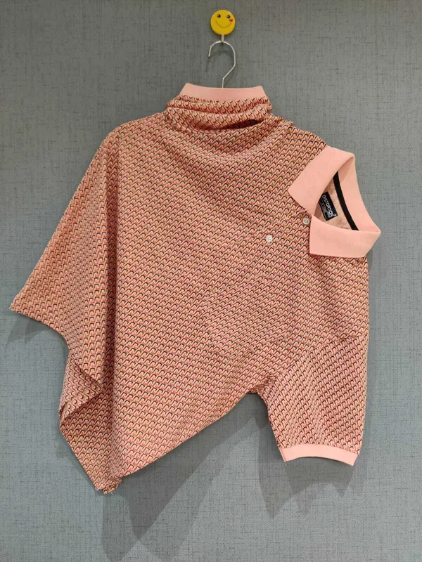 Pink_Polycotton_Printed_T-Shirt_For_Men