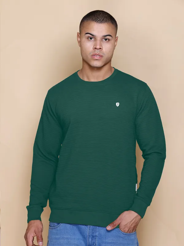 Green_Cotton_Blend_Solid_Full_Sleeve_Round_Neck_Sweatshirt_For_Men