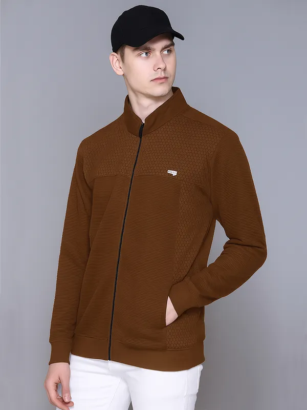 Brown_Cotton_Blend_Solid_Full_Sleeve_High_Neck_Sweatshirt_For_Men