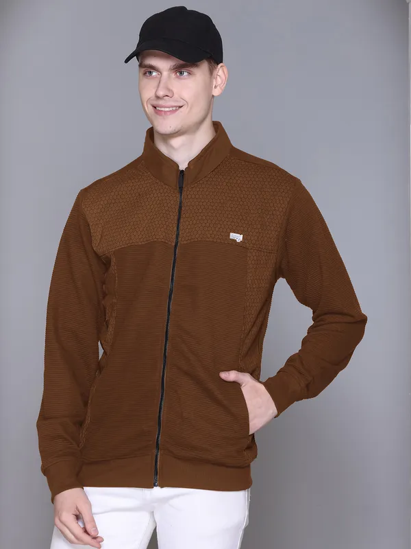 Brown_Cotton_Blend_Solid_Full_Sleeve_High_Neck_Sweatshirt_For_Men