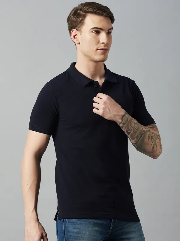Navy_Blue_Cotton_Blend_Solid_T-Shirt_For_Men