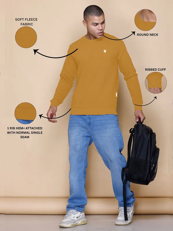 Yellow_Cotton_Blend_Solid_Full_Sleeve_Round_Neck_Sweatshirt_For_Men