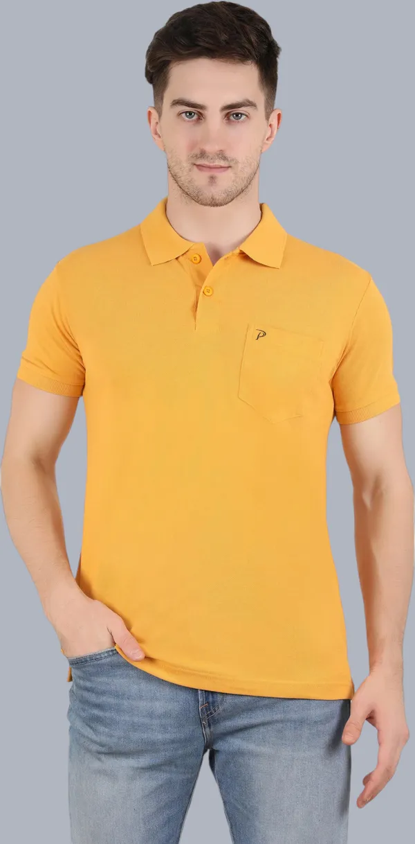 Yellow_Cotton_Blend_Solid_T-Shirt_For_Men