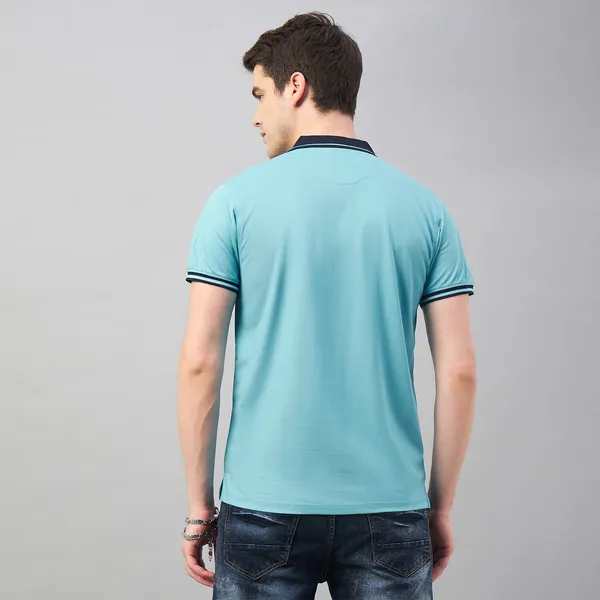 Light_Blue_Cotton_Blend_Solid_T-Shirt_For_Men