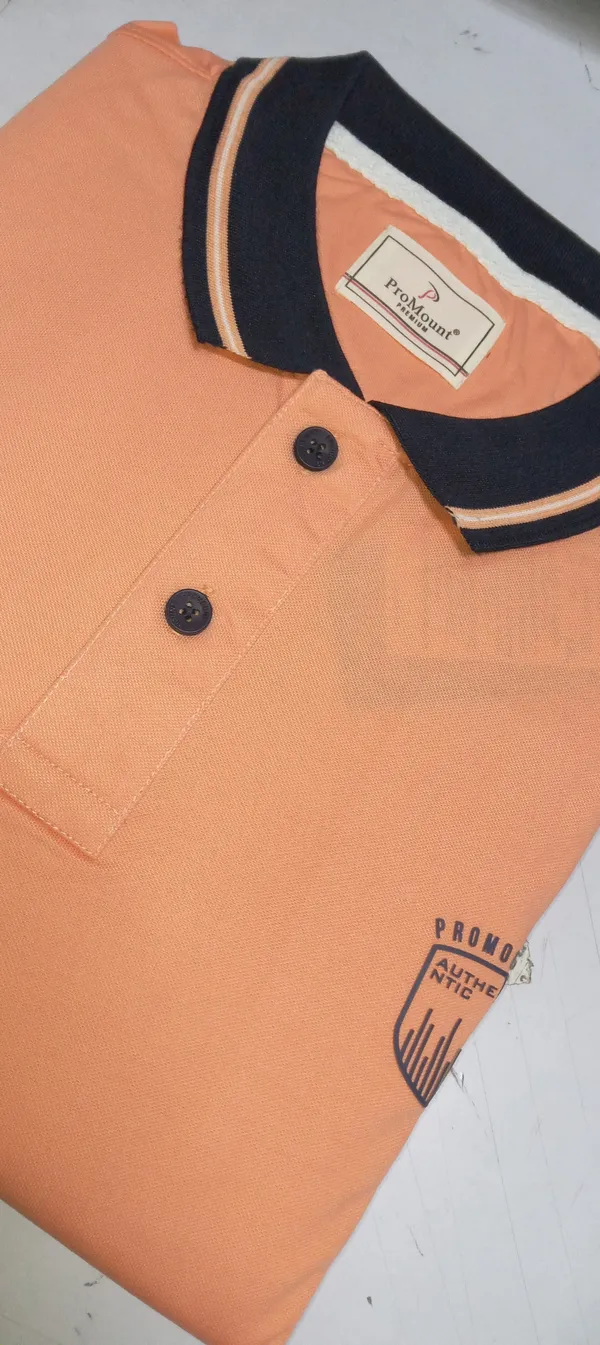 Peach_Cotton_Blend_Self_Design_T-Shirt_For_Men