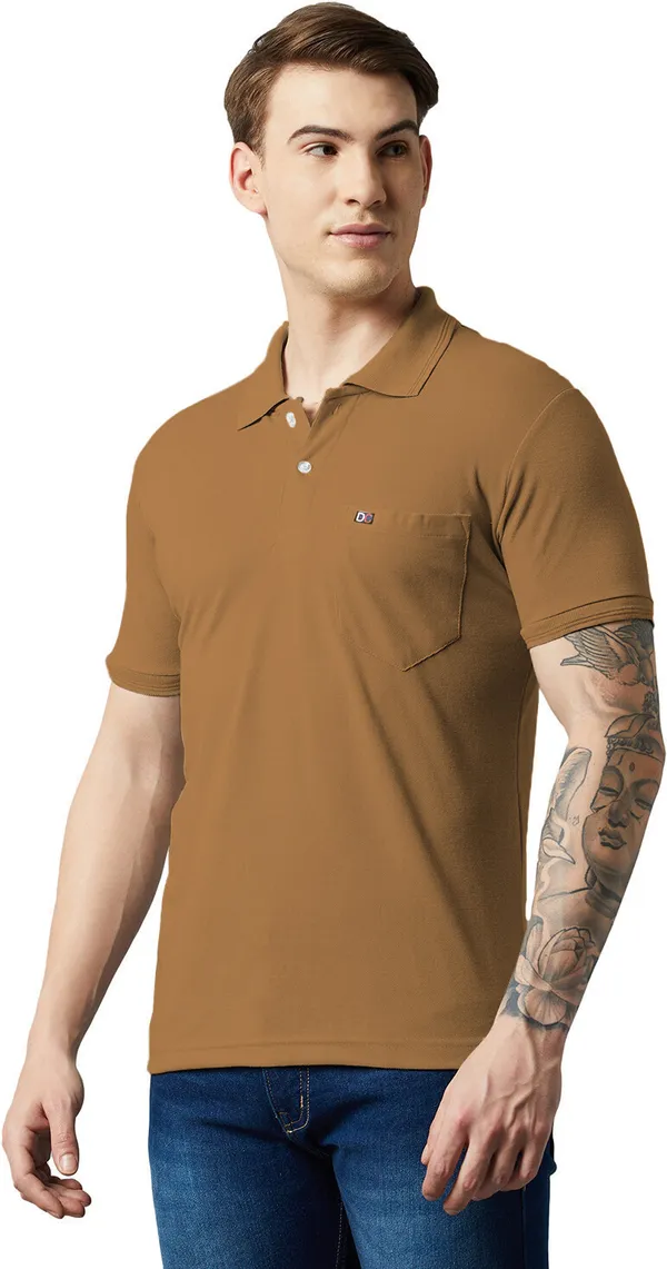 Brown_Cotton_Blend_Solid_T-Shirt_For_Men