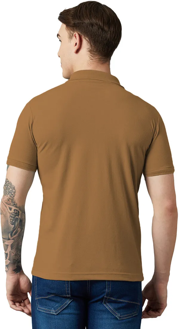 Brown_Cotton_Blend_Solid_T-Shirt_For_Men