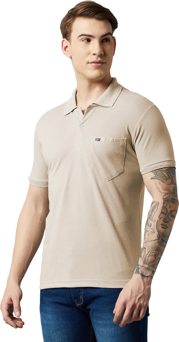 Beige_Cotton_Blend_Solid_T-Shirt_For_Men
