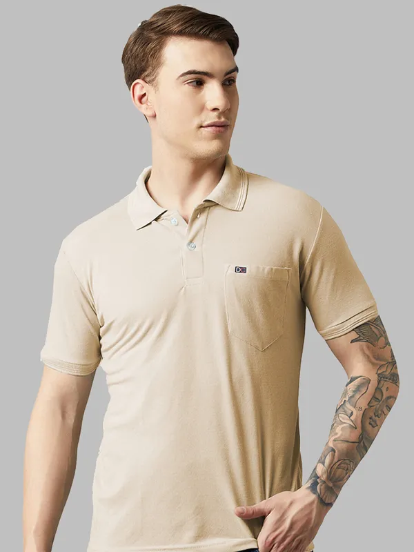 Beige_Cotton_Blend_Solid_T-Shirt_For_Men