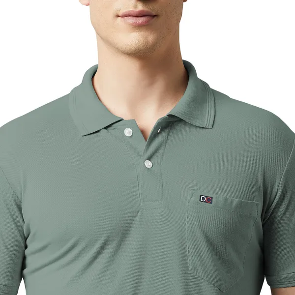 Light_Green_Cotton_Blend_Solid_T-Shirt_For_Men