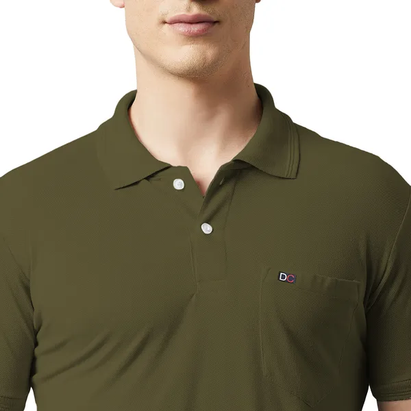 Green_Cotton_Blend_Solid_T-Shirt_For_Men